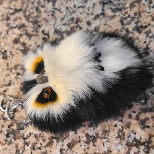 Fluffy Owl Keychain - Black